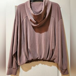 Athleta Womens Coaster Luxe Hoodie Mauve Purple Pullover Sweatshirt - L